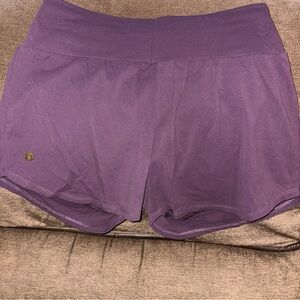 Women's Athletic Hawaii Love Fitness L Workout Shorts Tennis Pickleball Plum